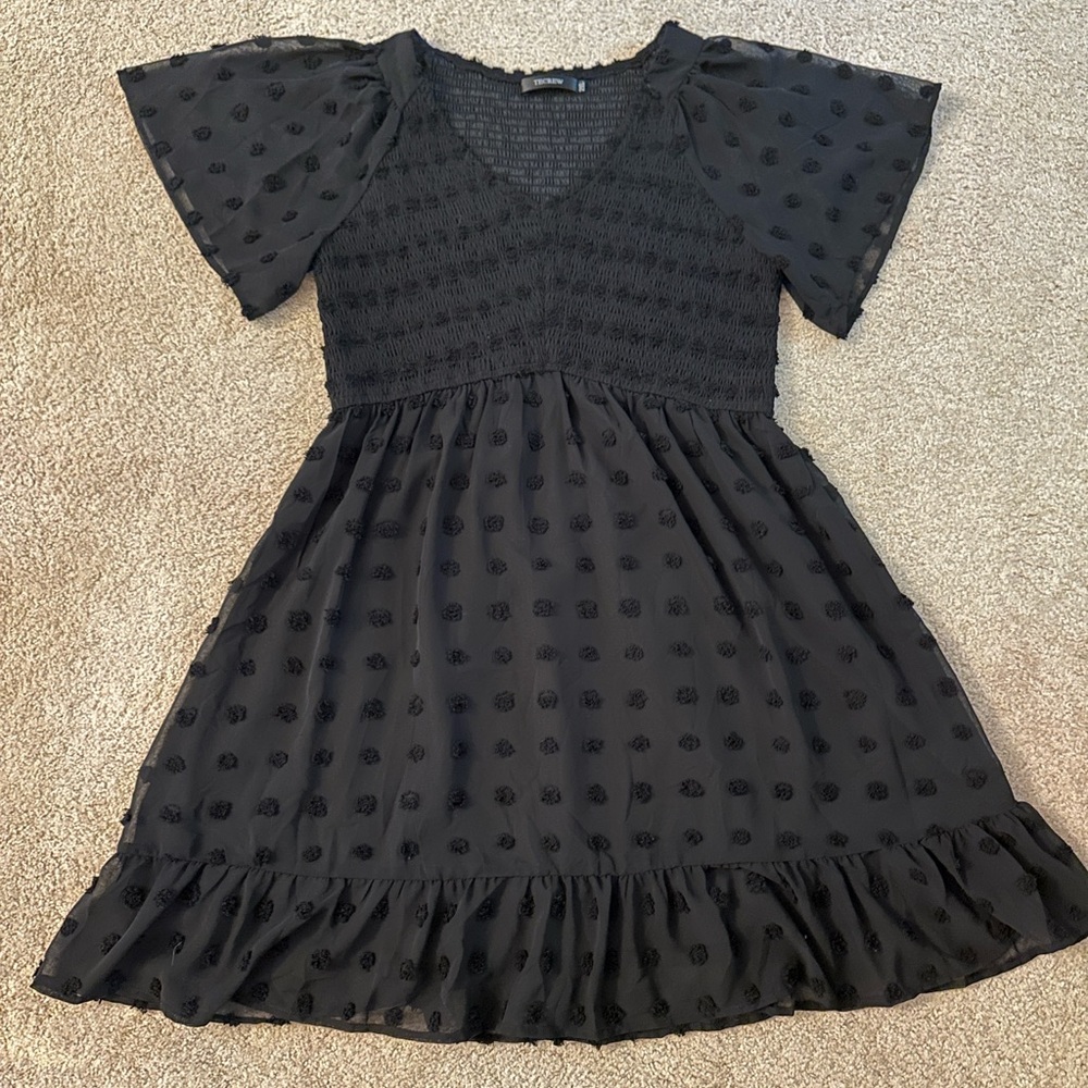 Tecrew Smocked Swiss Dot Dress